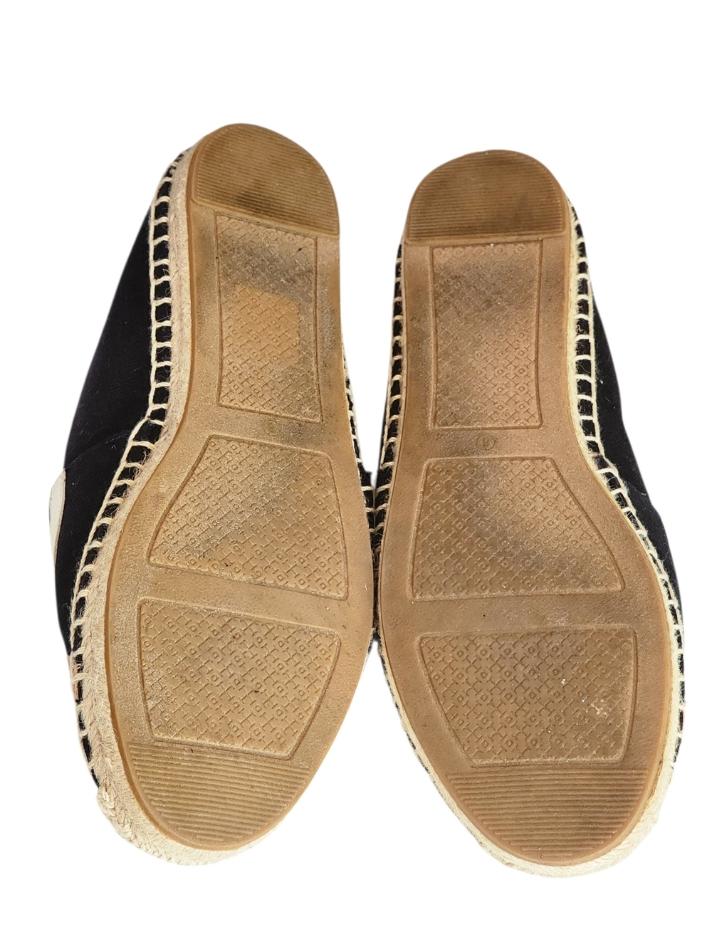 Tory Burch Black Espadrilles with Tan & White Logo Trim - Picture 7 of 7